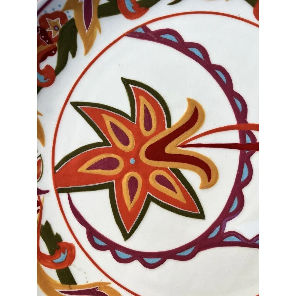 DAVID TUTERA ENTERTAINING PASSION DINNER PLATE COLORFUL FLOWERS & DESIGNS